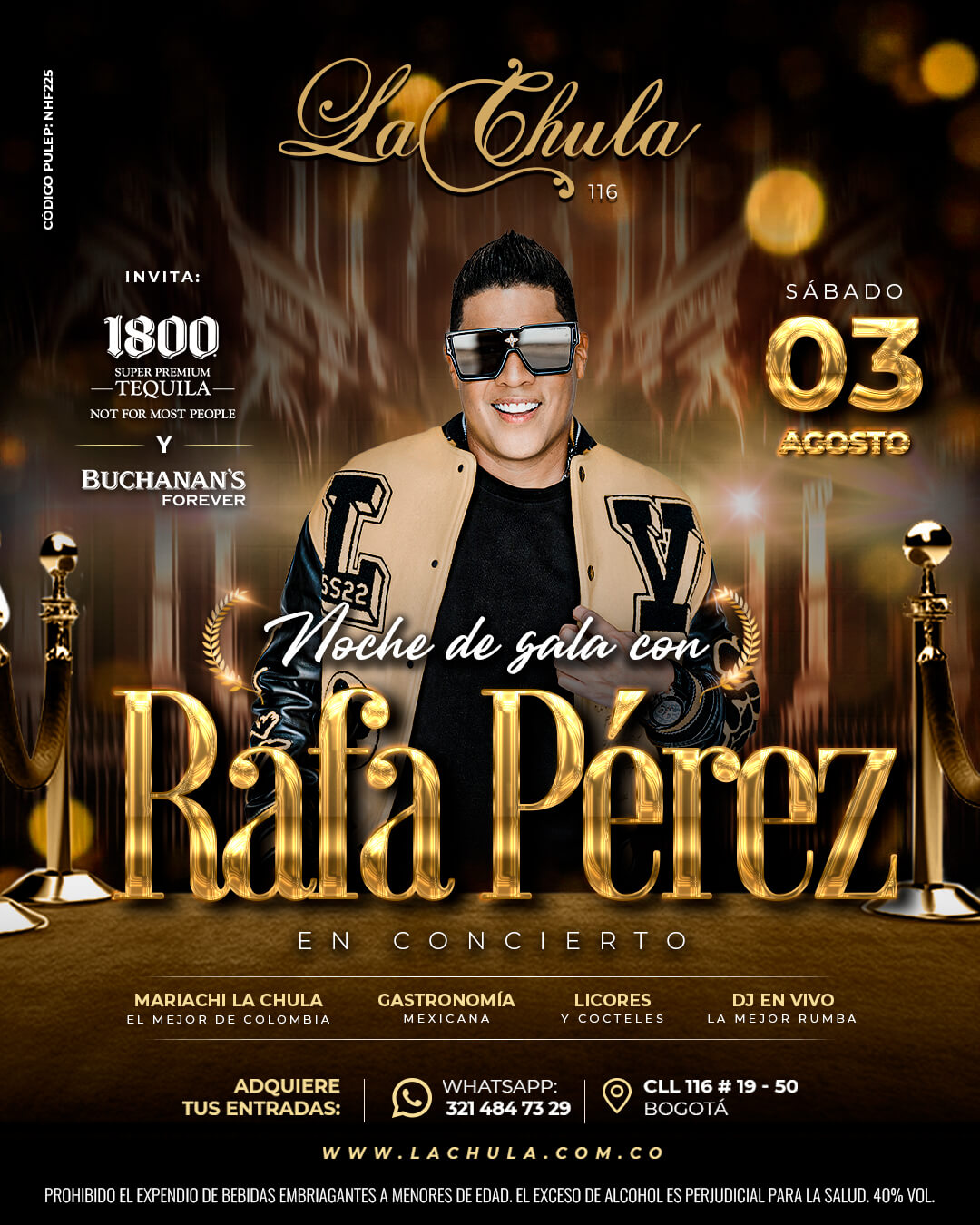 Rafa Pérez en Concierto en La Chula 116 este 3 de agosto de 2024