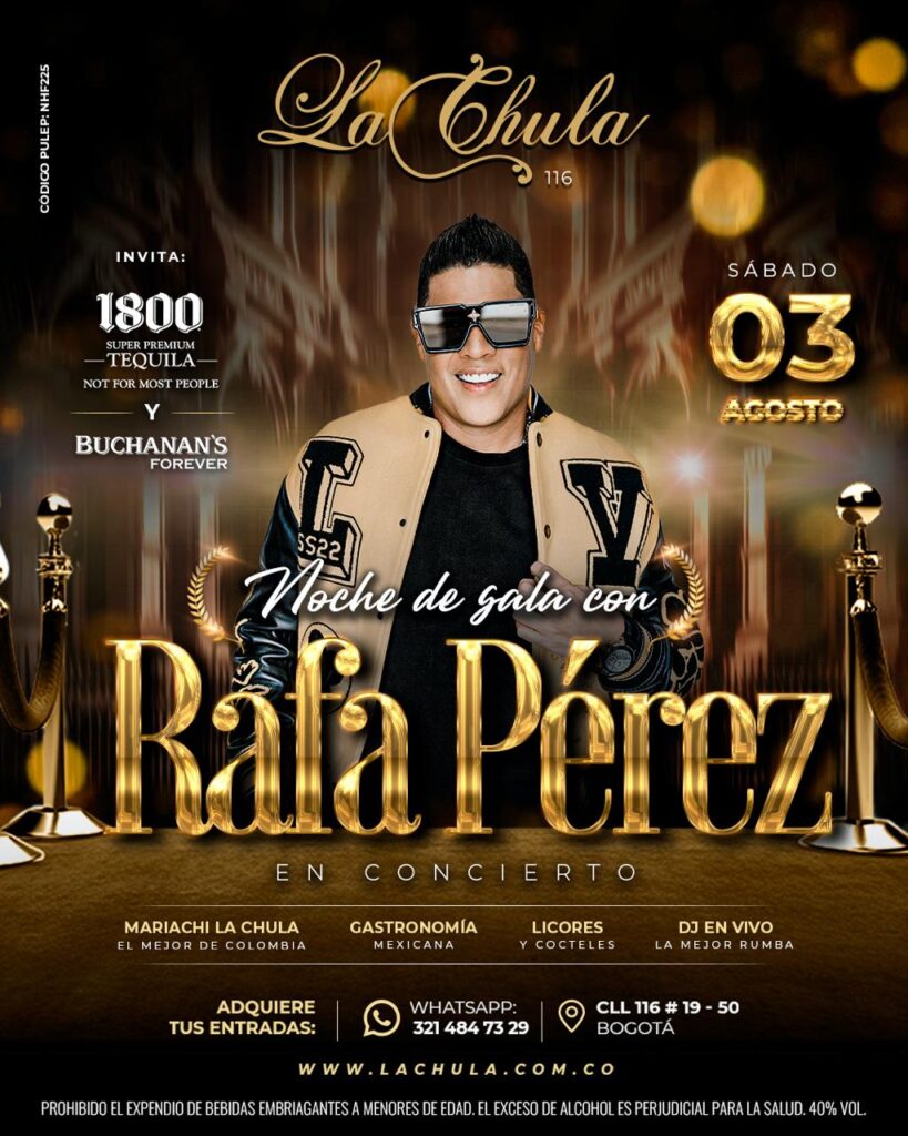 Rafa Perez en concierto en La Chula 116 este 3 de agosto